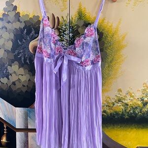 Victoria's Secret Lavender Floral Lace Chemise